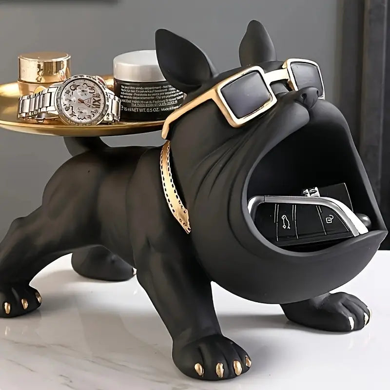 Resin Bulldog Storage Decor