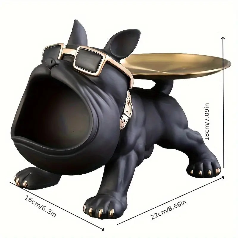 Resin Bulldog Storage Decor
