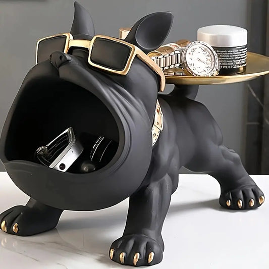 Resin Bulldog Storage Decor